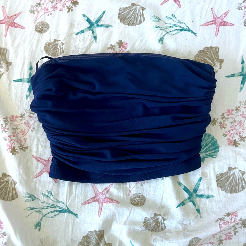 blue tube top